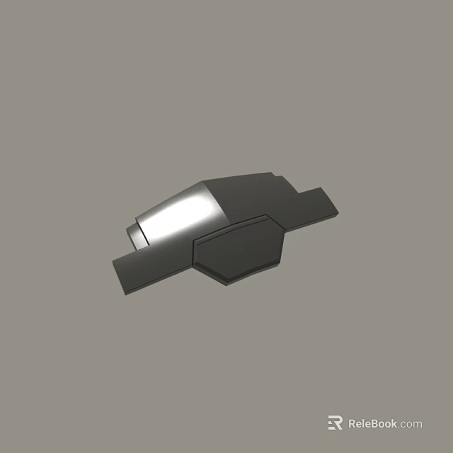 3D Rendered Industrial Mechanical Part With Black And Silver Metallic Finish 3d model 