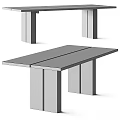 Minimalist Black Wooden Table With Block Legs And Modern Minimalist Design 3d model