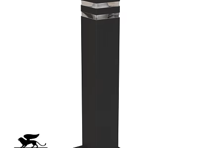 Black Outdoor Post Light With Transparent Top For Garden Pathway Lighting 3d model
