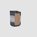 Public Facility Modern Trash Bins With Wooden Panel Metallic Exterior For Urban Parks And Streets