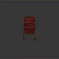 Relaxing Rocking Chair With Wooden Frame And Red Plaid Pattern Cushion