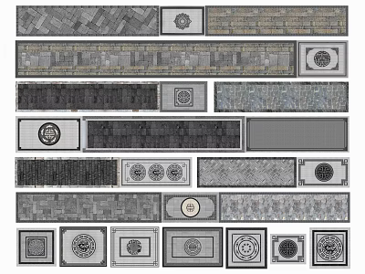 Diverse Floor Tiles Collection With Geometric And Vintage Patterns For Home Interiors 3d model
