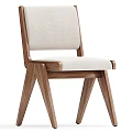 Comfortable Modern Leisure Chair With Wooden Frame And Linen Fabric Seat