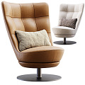 Modern Leisure Chair Single Chair Armchair Leather Leisure Chair Chair 3d model