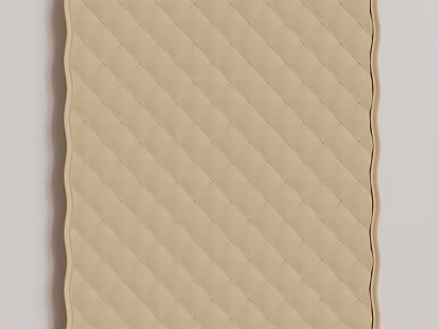 Stylish Beige Square Rug With Quilted Diamond Pattern And Scalloped Edges 3d model
