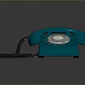 Vintage Blue Rotary Dial Computer Modem Displaying Classic Retro Design Elements 3d model