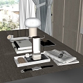 Modern Table Ornaments Table Lamp Newspaper Watch Plate 3d model