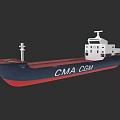 CMA CGM Container Ship With Dark Blue And Red Hull Design