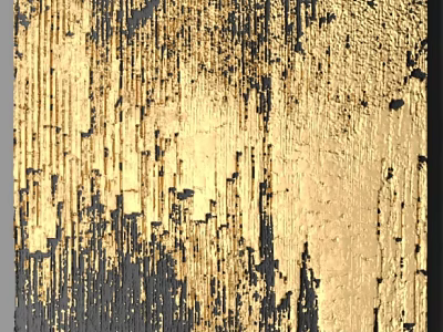 Modern Abstract Golden And Black Textured Wall Decor With Artistic Brushstroke Design 3d model