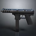 Sleek Black Tactical Pistol With Modern Design Magazine Grip And Barrel
