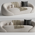 Odyssey modern two-person sofa sofa cream style sofa 3d model