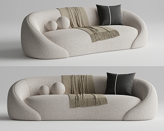 Odyssey modern two-person sofa cream style sofa 3d model