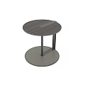 Modern Round Coffee Table With Metal Frame And Double Tier Design 3d model