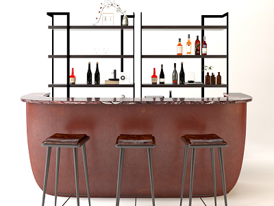 Modern Bar Chair Combination Bar Counter model