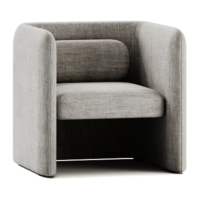 Modern Single Sofa With Gray Fabric Upholstery And Comfortable Armrest Design 3d model