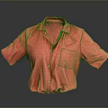 Red Short Sleeve Collared Shirt With Stylish Front Pocket Design