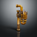 Yellow Metal Hardware Tool with Industrial Piping Structure and Heavy Duty Handle for Professional Use