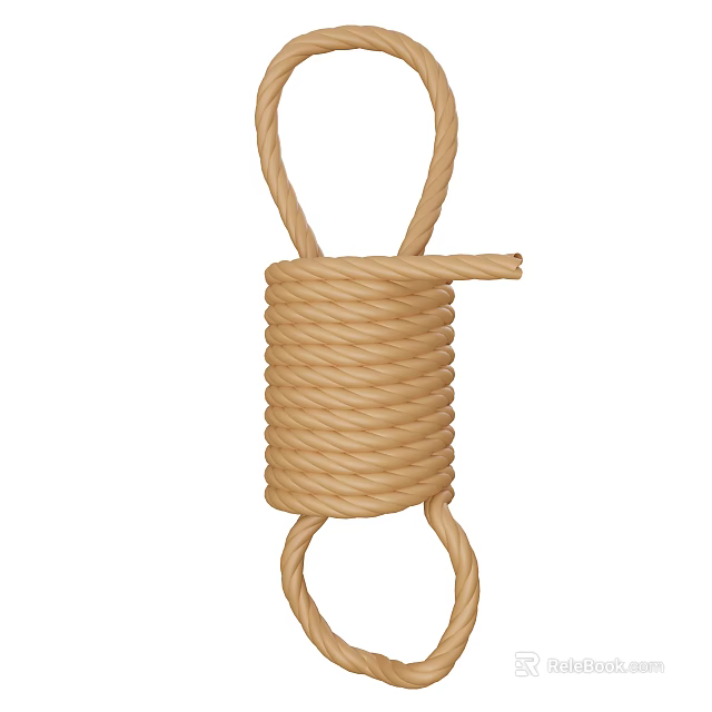 Unique Beige Rope Knotted Decorative Ornament Set For Home Decor Accents 3d model 