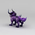 Decorative Purple Mythical Creature Inflatable Model With Horns And Spikes