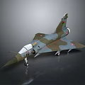 Detailed Military Aircraft Model With Camouflage Paint Pointed Nose Tail Fin And Landing Gear