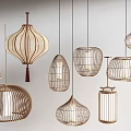 Different Stylish Pendant Lights With Wooden And Metal Frames In Cage And Round Shapes