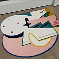 Modern shape carpet abstract shaped carpet 3d model