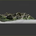 Realistic Mountain Terrain Model with Green Vegetation Blue Lake and Winding Paths
