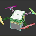 Aerospace Quadrotor Drone With Cargo Transport Box For Space Exploration Missions