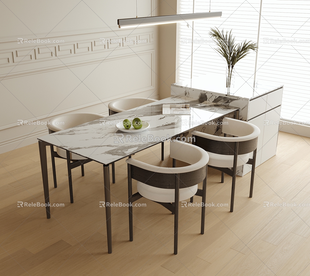 Modern Dining Table and Chair Dining Chair Single Chair 3d model