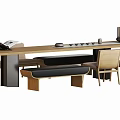 Sales department large board table and chair combination 3d model