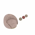 Modern Leisure Chairs Upholstered in Multiple Colors with Round Shape and Metal Bases