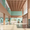 Library Lobby Library Bookshelf Elevator Front Lobby Water Bar 3d model