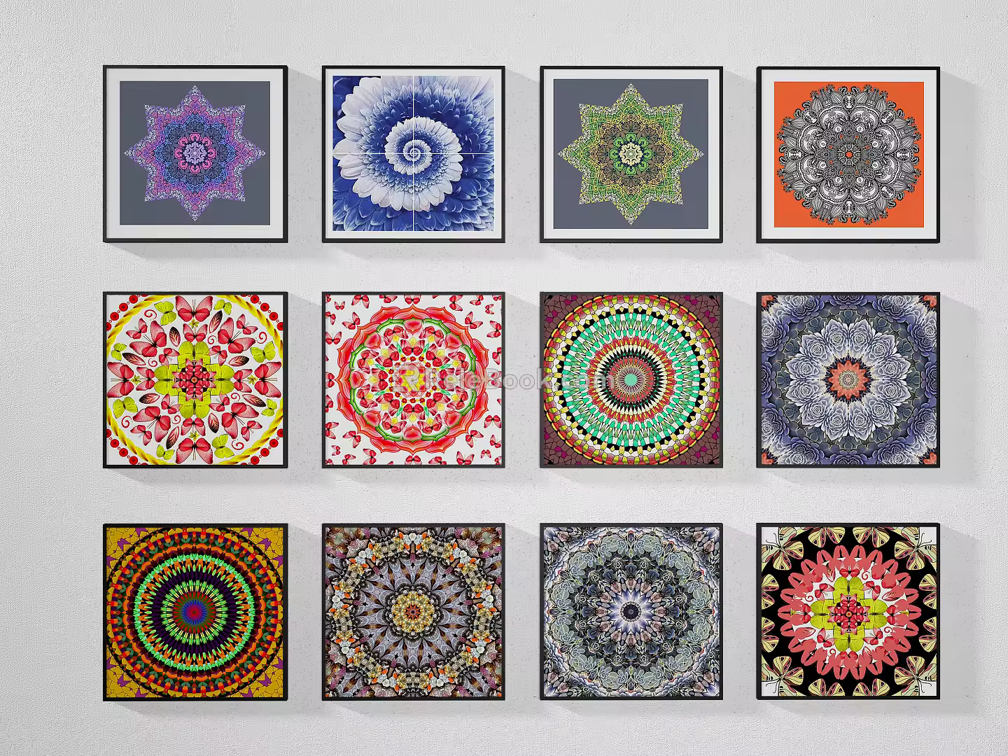 Modern Abstract Painting Abstract Hanging Picture Combination 3d model