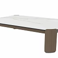 Contemporary Coffee Table With Sleek Marble Top And Wooden Legs Design