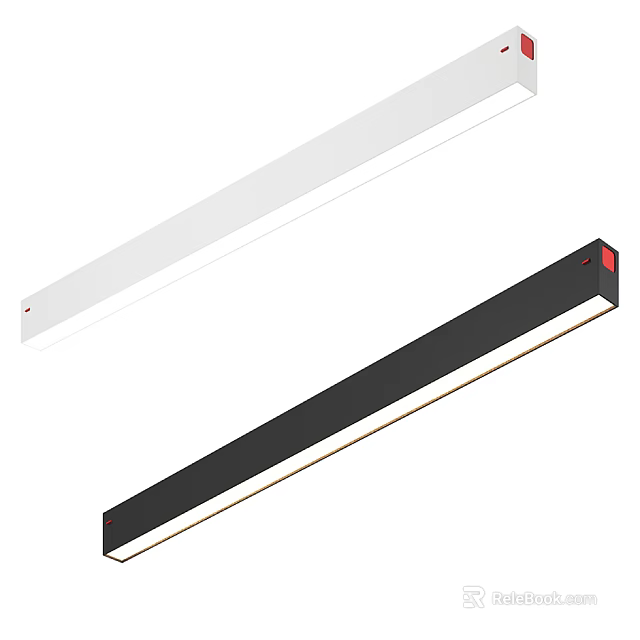 Modern Linear Pendant Ceiling Lights With White And Black Sleek Design 3d model 