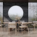 New Chinese Dining Table and Chair Combination Dining Table and Chair 3d model