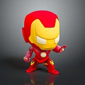 Chibi Style Iron Man Figurine In Red And Yellow With Outstretched Hand