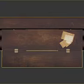 Solid Mahogany Writing Desk With Drawers And Open Shelves Design
