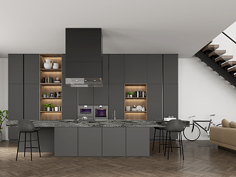 Modern Kitchen Cabinet Showroom 3d model