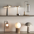 Stylish Modern Table Lamps With Diverse Designs And Different Shapes On Display Shelf