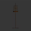 Standing Modern Decorative Ornament Set With Metal Birdcage Frame And Curved Base