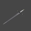 Crossed Decorative Sword and Bow with Intricate Patterns on Red Background 3d model