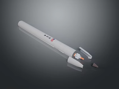 White Pen Shaped Weapon Featuring PSC Logo And Detachable Parts For Self Defense 3d model