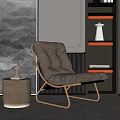 Elegant Brown Upholstered Single Sofa With Metal Frame In Modern Living Room