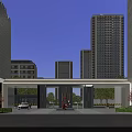 Modern Residential Entrance Gate With High Rise Buildings And Landscaped Gardens