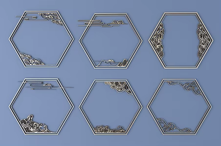 Chinese-style Metal Border Chinese-style Lace Ancient Pattern Chinese-style Element Pattern 3d model