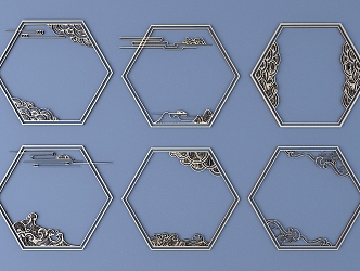 Chinese-style Metal Border Chinese-style Lace Ancient Pattern Chinese-style Element Pattern 3d model