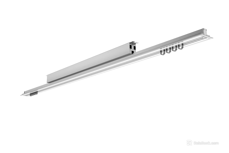 Stainless Steel Linear Track With Mounting Holes And Smooth Surface 3d model 