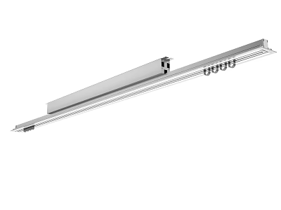 Stainless Steel Linear Track With Mounting Holes And Smooth Surface 3d model