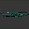 Turquoise Decorative Piece Featuring Flowing Wave Dragon Lines And Red Accents On Reflective Surface